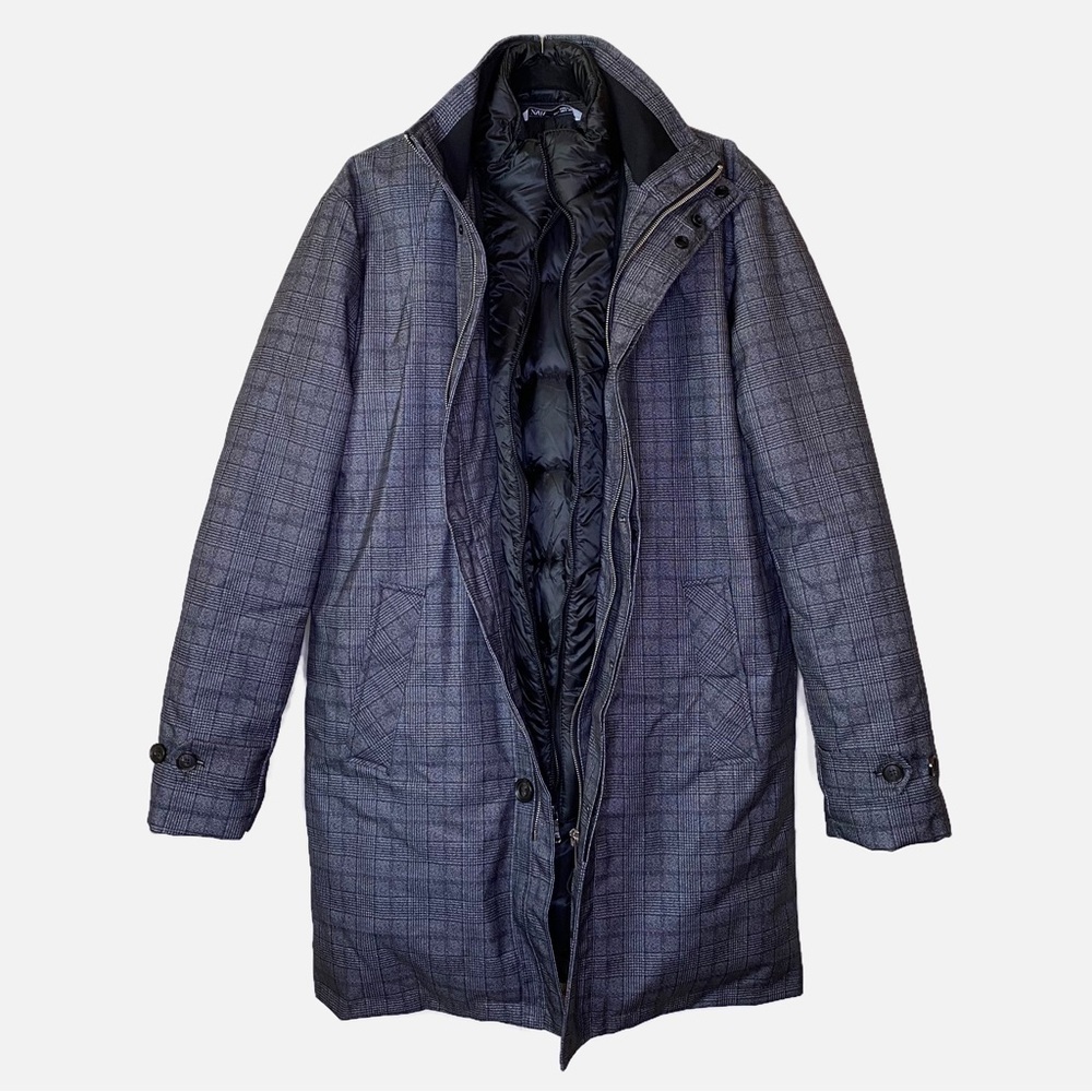 Zara Men’s Removable Collar Coat Plaid Size Large